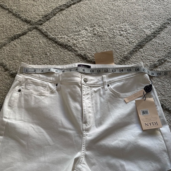 NYDJ  Teresa Wide Leg Ankle Jeans white cropped high rise 14 New - Picture 7 of 14